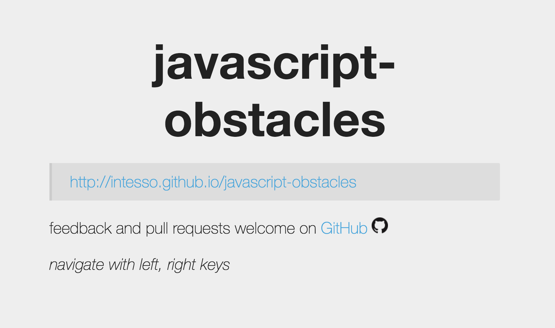 javascript obstacles